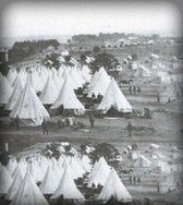 The 3rd Maine Infantry encamped near the 38th New York Infantry circa 1861